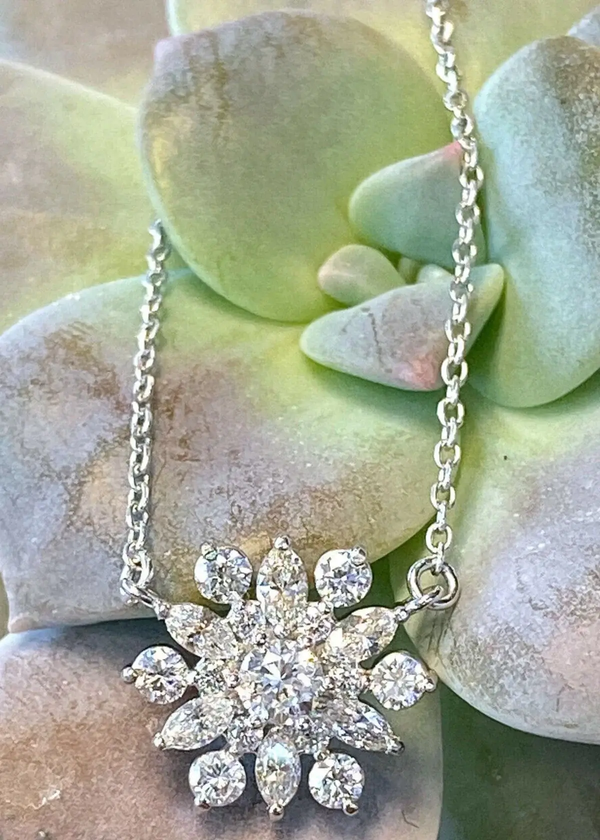 diamond flower necklace