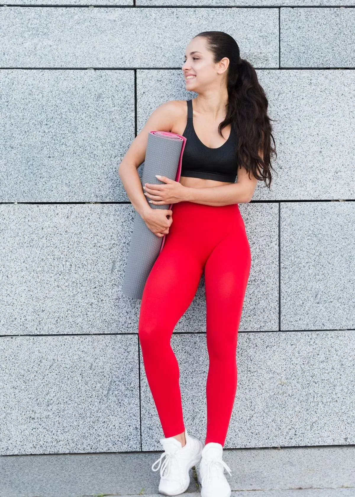What materials are gym leggings typically made from?